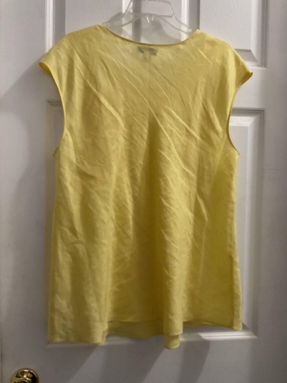 Coldwater Creek Yellow Linen-Blend Cap Sleeve Tunic - Picture 3 of 4